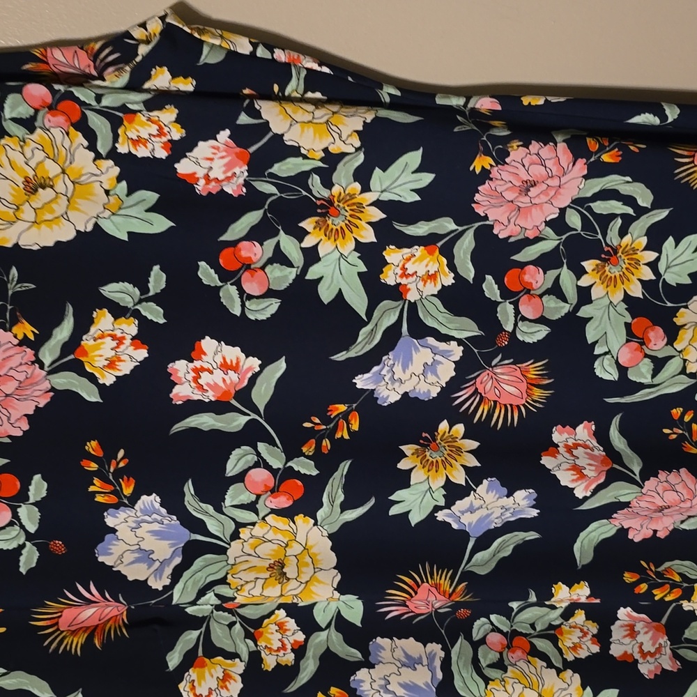 Tommy Hilfiger Floral Print Round Neck Shift Dress Sleeveless Black 12 - Picture 3 of 5